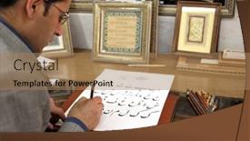  Presentation with persian art - Colorful PPT theme enhanced with esfahan-iran-december-01-2007 backdrop and a coral colored foreground