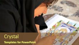  Presentation with persian miniature - PPT theme enhanced with esfahan-iran-december-01-2007 background and a tawny brown colored foreground