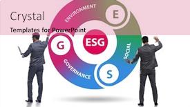  Presentation with governance - Audience pleasing presentation consisting of esg-concept-as-environmental backdrop and a coral colored foreground