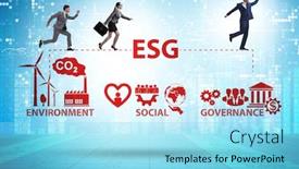  Presentation with governance - Presentation theme featuring esg-concept-as-environmental background and a arctic colored foreground