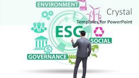  Presentation with governance - Presentation design with esg-concept-as-environmental background and a cool aqua colored foreground