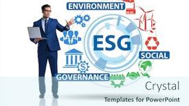  Presentation with governance - Colorful slides enhanced with esg-concept-as-environmental backdrop and a sky blue colored foreground