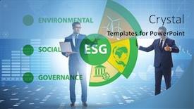  Presentation with governance - PPT theme featuring esg-concept-as-environmental background and a light blue colored foreground