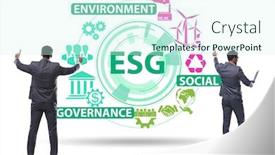  Presentation with governance - Cool new PPT layouts with esg-concept-as-environmental backdrop and a cool aqua colored foreground