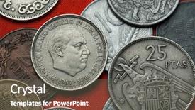  Presentation with spanish colonization in the philippines - Presentation theme having esop - coins of spain under franco background and a gray colored foreground