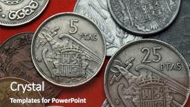  Presentation with spain - Theme consisting of esop - coins of spain under franco background and a tawny brown colored foreground
