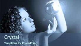  Presentation with magic ball - Colorful PPT theme enhanced with esop - magic wisdom ball backdrop and a ocean colored foreground