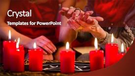  Presentation with esoteric - Presentation with female fortuneteller or esoteric oracle background and a tawny brown colored foreground