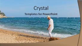  Presentation with dog - Cool new presentation design with espagna - senior man with dog backdrop and a light blue colored foreground