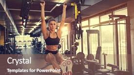  Presentation with bar - PPT layouts with esport - young sportswoman lifting up background and a violet colored foreground