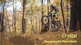  Presentation with adventure sports man - PPT theme with esports - image of athlete man riding background and a tawny brown colored foreground