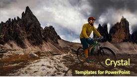  Presentation with mountain bike - Presentation design with esports - single mountain bike rider background and a tawny brown colored foreground