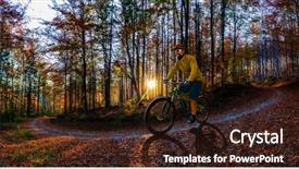  Presentation with mountain bike - Beautiful slide set featuring esports - single mountain bike rider backdrop and a wine colored foreground