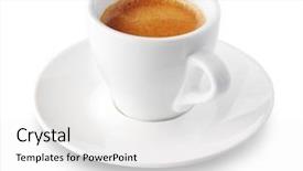  Presentation with coffee cup - Presentation having espresso - close up of coffee cup background and a white colored foreground