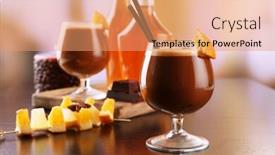  Presentation with served - Amazing presentation design having espresso cocktail served on table backdrop and a coral colored foreground