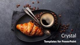  Presentation with croissant - Audience pleasing presentation consisting of espresso-coffee-and-croissant backdrop and a wine colored foreground