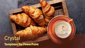  Presentation with breakfast - Presentation theme having espresso-coffee-and-croissants background and a tawny brown colored foreground
