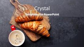  Presentation with breakfast - Slide set featuring espresso-coffee-and-croissants background and a gray colored foreground