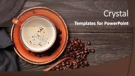  Presentation with coffee beans - Slide deck enhanced with espresso-coffee-and-roasted-coffee background and a tawny brown colored foreground