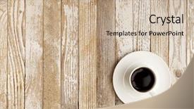  Presentation with coffee cup - PPT theme consisting of espresso coffee in a white background and a soft green colored foreground