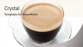  Presentation with pen laptop coffee cup clips - Slides featuring espresso coffee in glass cup isolated on white background background and a lemonade colored foreground