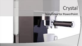  Presentation with machine - Slide set having espresso coffee machine background and a light gray colored foreground