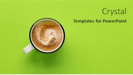  Presentation with green coffee - Presentation theme having espresso-coffee-on-green-background background and a yellow colored foreground