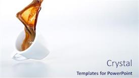  Presentation with coffee cup - Presentation featuring espresso-coffee-splashing-from-white background and a sky blue colored foreground