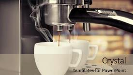  Presentation with coffee - Beautiful PPT layouts featuring espresso in modern coffee machine backdrop and a soft green colored foreground