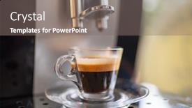  Presentation with minute - Presentation design consisting of espresso-machine-at-home-coffee background and a gray colored foreground