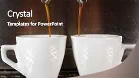  Presentation with coffee powder in machine - Amazing slides having espresso machine brewing a coffee backdrop and a wine colored foreground