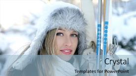  Presentation with woman praying over bible - Slides with esquiso - attractive woman with ski background and a light blue colored foreground