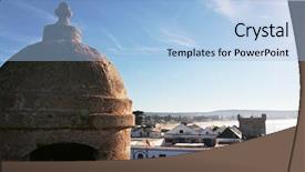  Presentation with morocco - Audience pleasing presentation theme consisting of essaouira-city-in-morocco backdrop and a light blue colored foreground