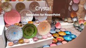  Presentation with north africa - PPT layouts having traditional moroccan souvenirs - plates and pots made of clay souk in essaouira morocco north africa background and a tawny brown colored foreground