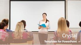  Presentation with teamwork school - Amazing PPT theme having essay - education high school teamwork backdrop and a coral colored foreground