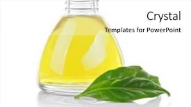  Presentation with essence - Presentation theme having essence - tea oil in glass bottle background and a white colored foreground
