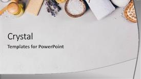  Presentation with spa concept - PPT theme enhanced with essencials - spa concept top view background and a light gray colored foreground