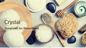  Presentation with spa concept - Slides with essencials - spa concept top view background and a lemonade colored foreground