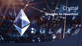  Presentation with crypto - Slide deck enhanced with essense of crypto currency background and a navy blue colored foreground