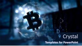  Presentation with crypto - Slide set with essense of crypto currency background and a ocean colored foreground