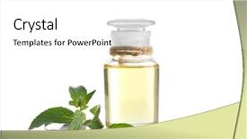  Presentation with essential oil - Amazing PPT layouts having essential aroma oil in glass backdrop and a white colored foreground