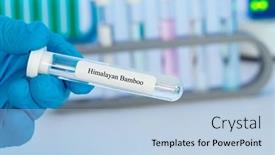  Presentation with test tube laboratory - Slide set with essential-aroma-oil-in-test background and a light blue colored foreground
