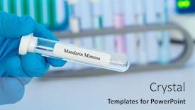  Presentation with test tube laboratory - Slide set with essential-aroma-oil-in-test background and a light blue colored foreground