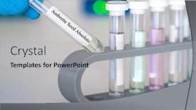  Presentation with test tube laboratory - Presentation design enhanced with essential-aroma-oil-in-test background and a  colored foreground