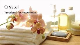  Presentation with oils - Cool new presentation theme with essential body massage oils backdrop and a white colored foreground