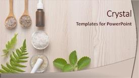  Presentation with spa concept - Audience pleasing slide set consisting of essential from nature leaves fern backdrop and a lemonade colored foreground