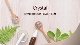  Presentation with spa concept - Slide deck having essential from nature leaves fern background and a sky blue colored foreground