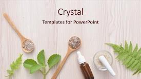  Presentation with spa concept - Audience pleasing slide deck consisting of essential from nature leaves fern backdrop and a sky blue colored foreground