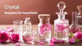  Presentation with aromatherapy oil - Presentation theme enhanced with essential oil - alchemy and aromatherapy set background and a red colored foreground