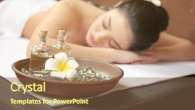  Presentation with spa salon - Audience pleasing slide deck consisting of essential oil - beautiful composition in spa salon backdrop and a tawny brown colored foreground